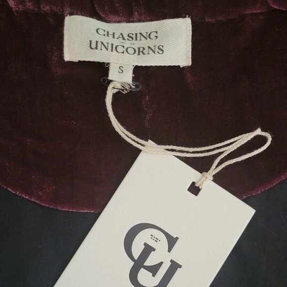SOLD Chasing Unicorns Little Wing Embroidered Silk Velvet Jacket S Purple Spell - Picture 4 of 9